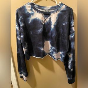 Long sleeve crop tye dye heavyweight tee